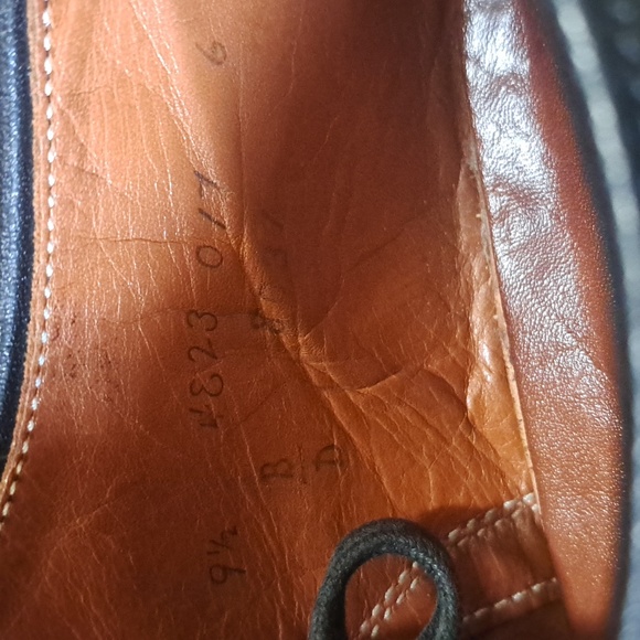 Alden Shoes Men's 9.5 Black Calfskin Straight Tip Bal Mark Shale Dress Oxfords - Picture 2 of 6